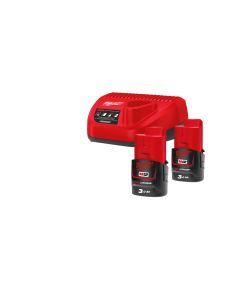 BATTERIKIT M12 NRG-302 2X3,0AH + C12C LADDARE